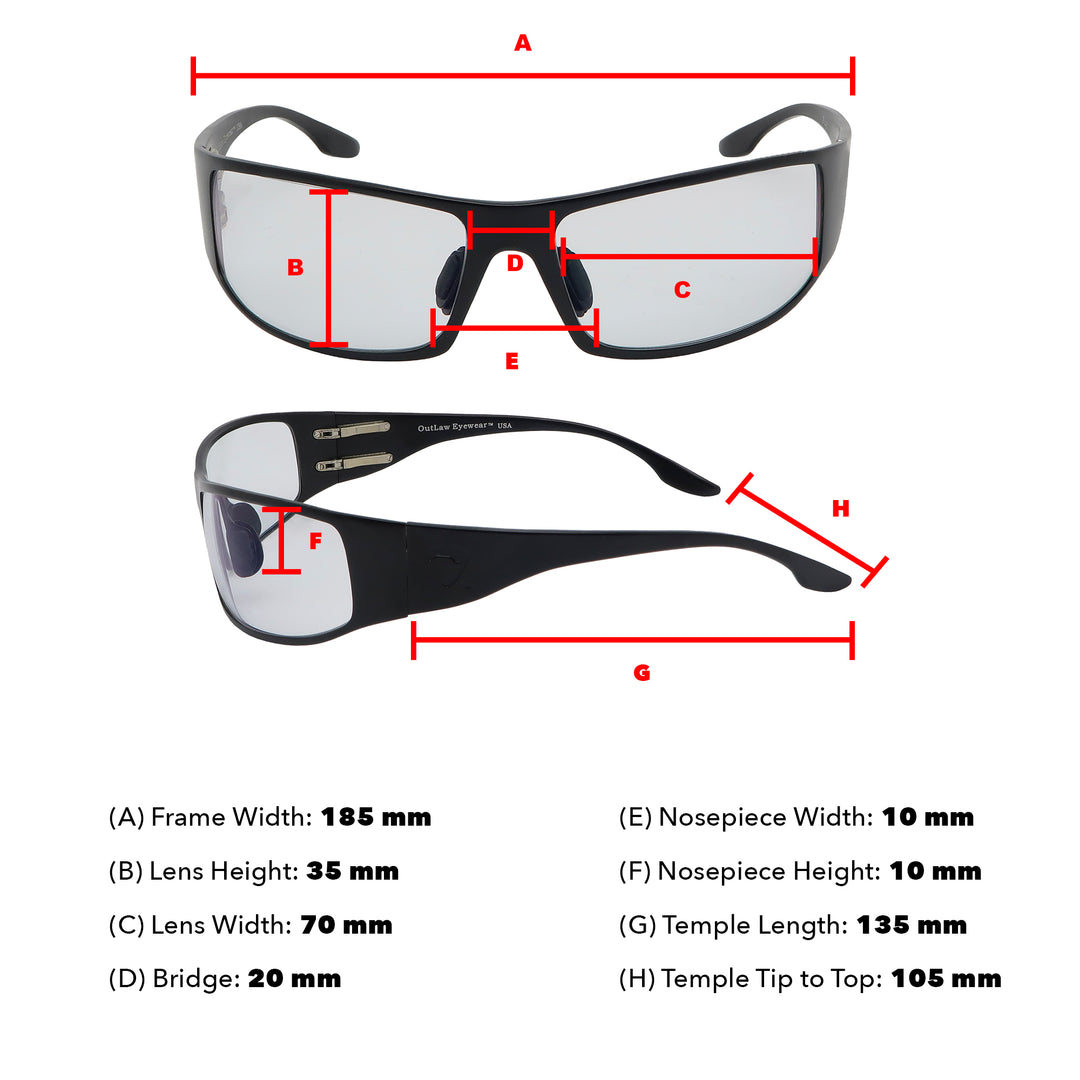 OutLaw Eyewear Fugitive TAC Nickel Polarized - V2.5 Tactical Sunglasses