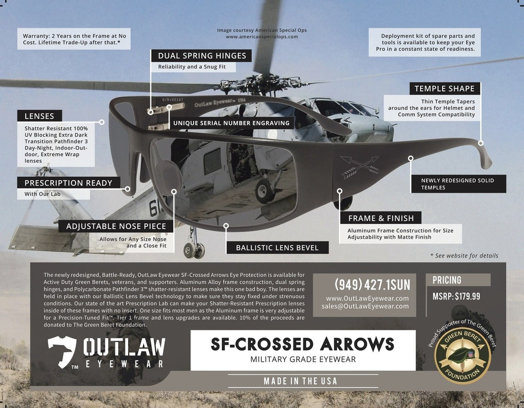 Fugitive TAC SF Crossed Arrows Edition Black / Pathfinder 5.0 Transition - ANSI Z87.1-2015