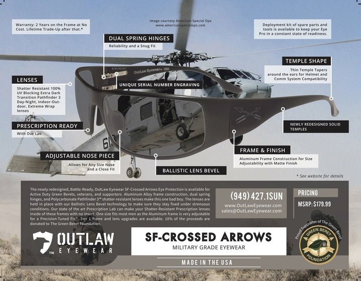 Fugitive TAC SF Crossed Arrows Edition Black / Pathfinder 5.0 Transition - ANSI Z87.1-2015