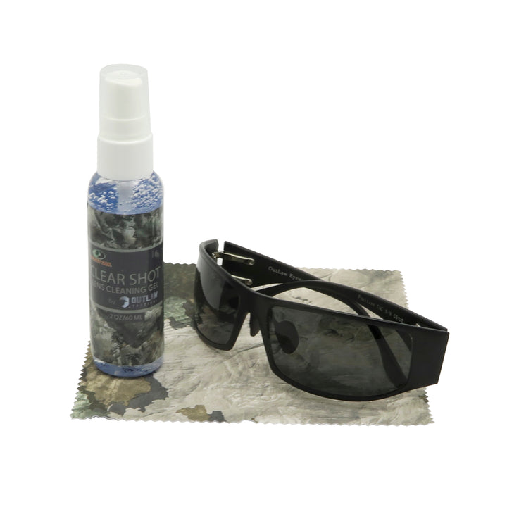 Mossy Oak ClearShot 2 Oz. Lens Cleaner Spray, Microfiber Cleaning Cloth & Tactical Glasses Retaining Cord