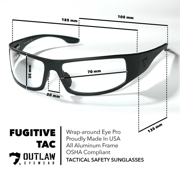 Fugitive TAC Ballistic Black / Clear Lenses