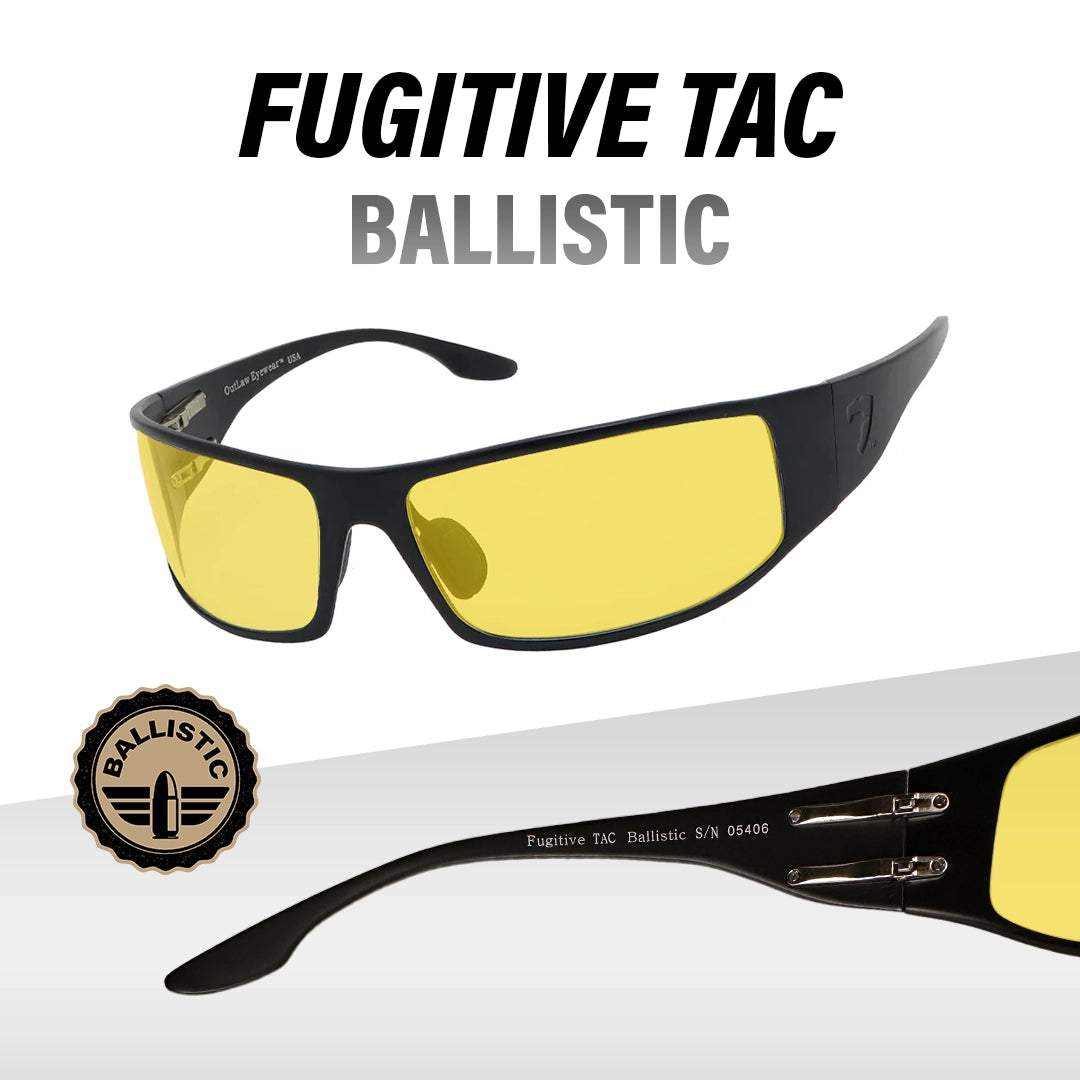 Fugitive TAC Ballistic Black / Yellow Shooter Lenses