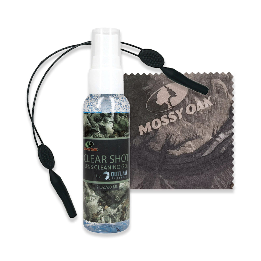Mossy Oak ClearShot 2 Oz. Lens Cleaner Spray, Microfiber Cleaning Cloth & Tactical Glasses Retaining Cord