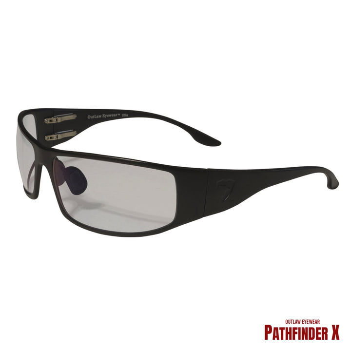 Fugitive TAC Op Aluminum Sunglass Black Frame Transition Day-Night Pathfinder X Lens, with Multicam hat and Retaining cord