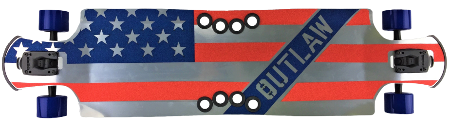 OutLaw American Flag Longboard Skateboard 42"