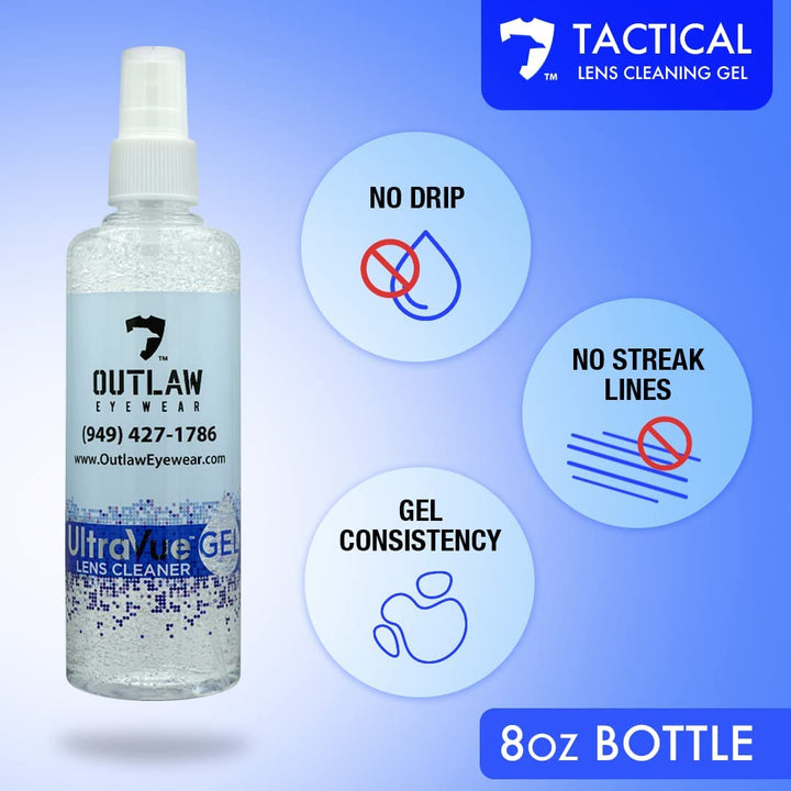 Tactical Lens Cleaner Spray - 8oz High Performance Eyeglass Gel