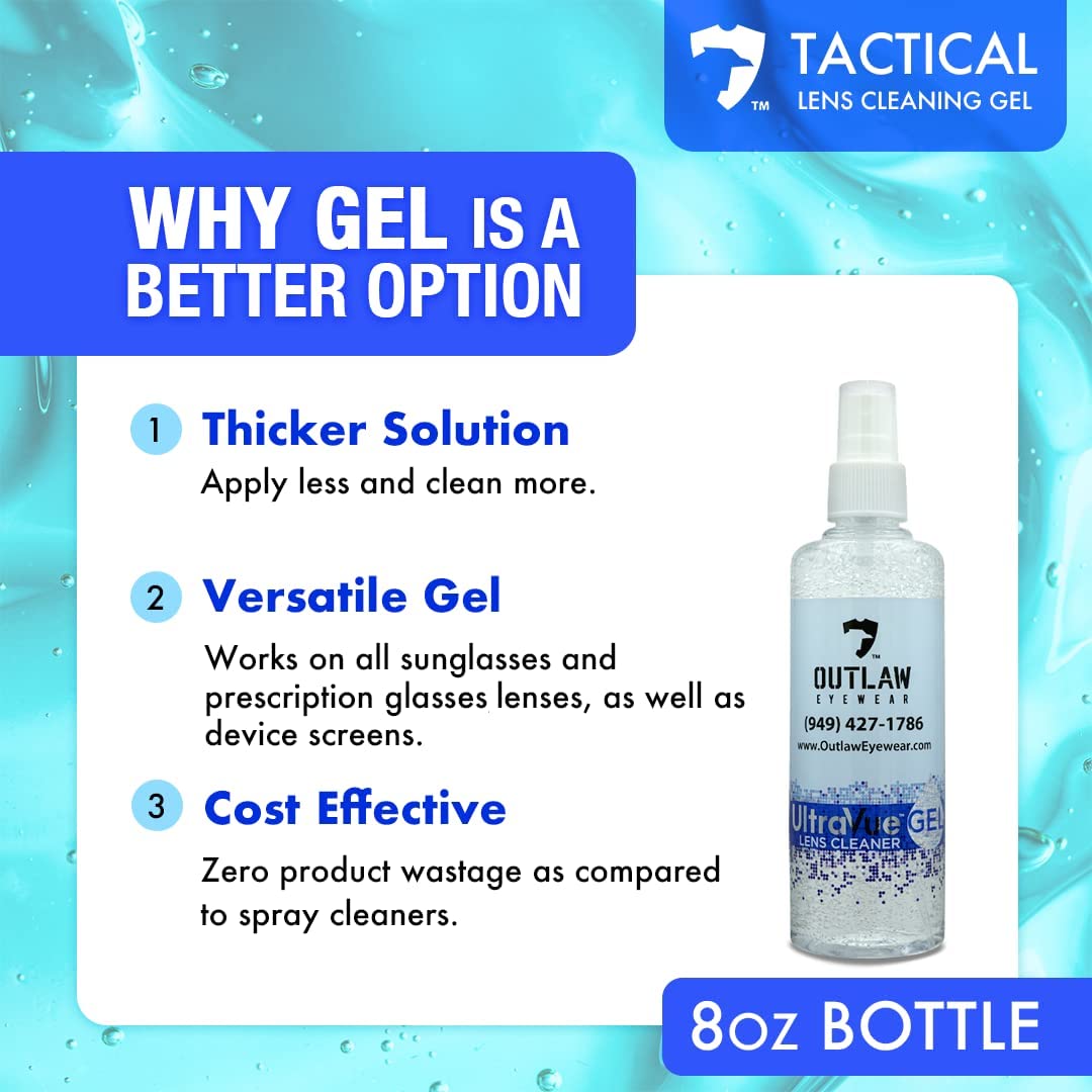 Tactical Lens Cleaner Spray - 8oz High Performance Eyeglass Gel