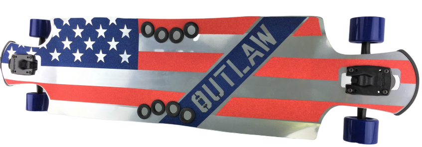 OutLaw American Flag Longboard Skateboard 42"