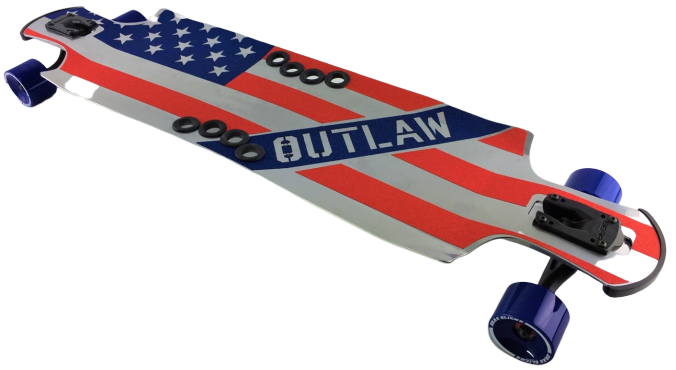 OutLaw American Flag Longboard Skateboard 42"