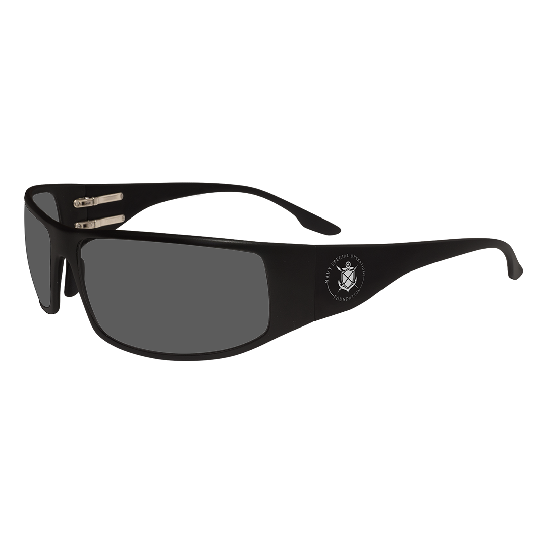 NSOF Warrior: Fugitive TAC Aluminum Wrap Sunglass Black frame Polarized Gray lenses